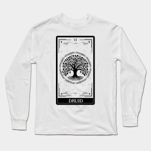 Druid Tarot Card D&D Nat 20 Dungeons & Dragons T-Shirt Black Long Sleeve T-Shirt